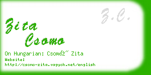 zita csomo business card